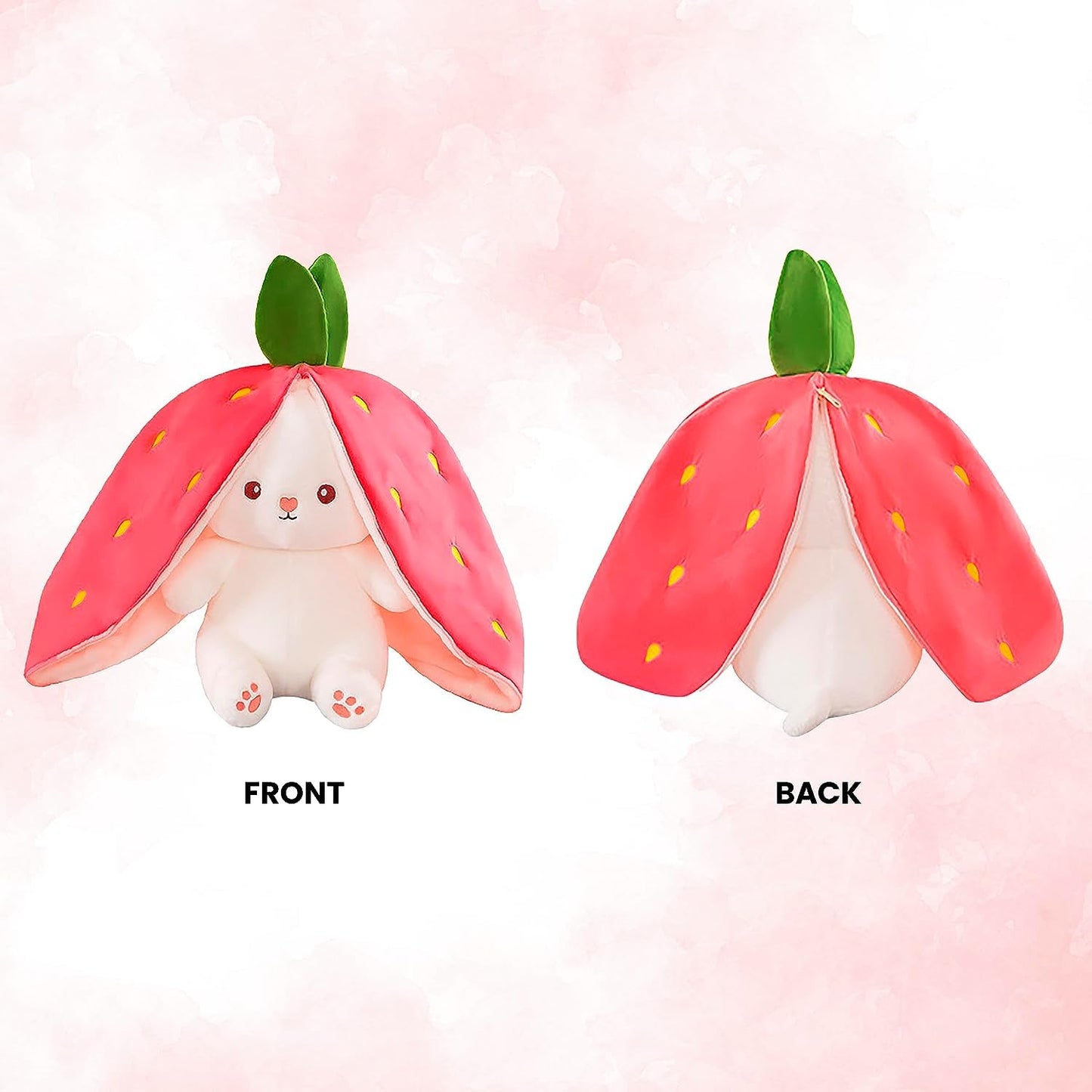 Rabbit with Chain Reversible Bunny Rabbit Soft Stuffed Toys for Girls Boys Baby Kids